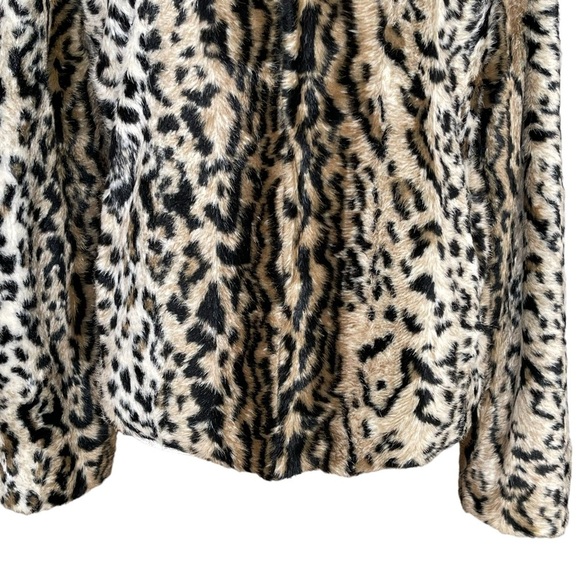 Express Women’s Faux Fur Cheetah Print Coat Jacket Size L Luxurious Animal Print - Picture 4 of 9